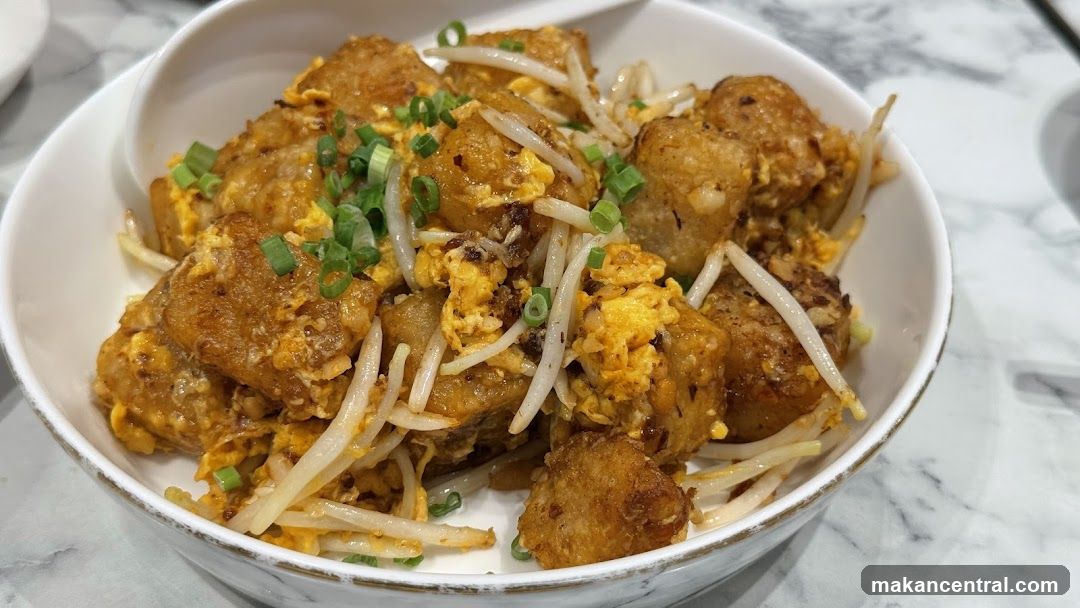 Fried Turnip Cake with Egg and Bean Sprouts