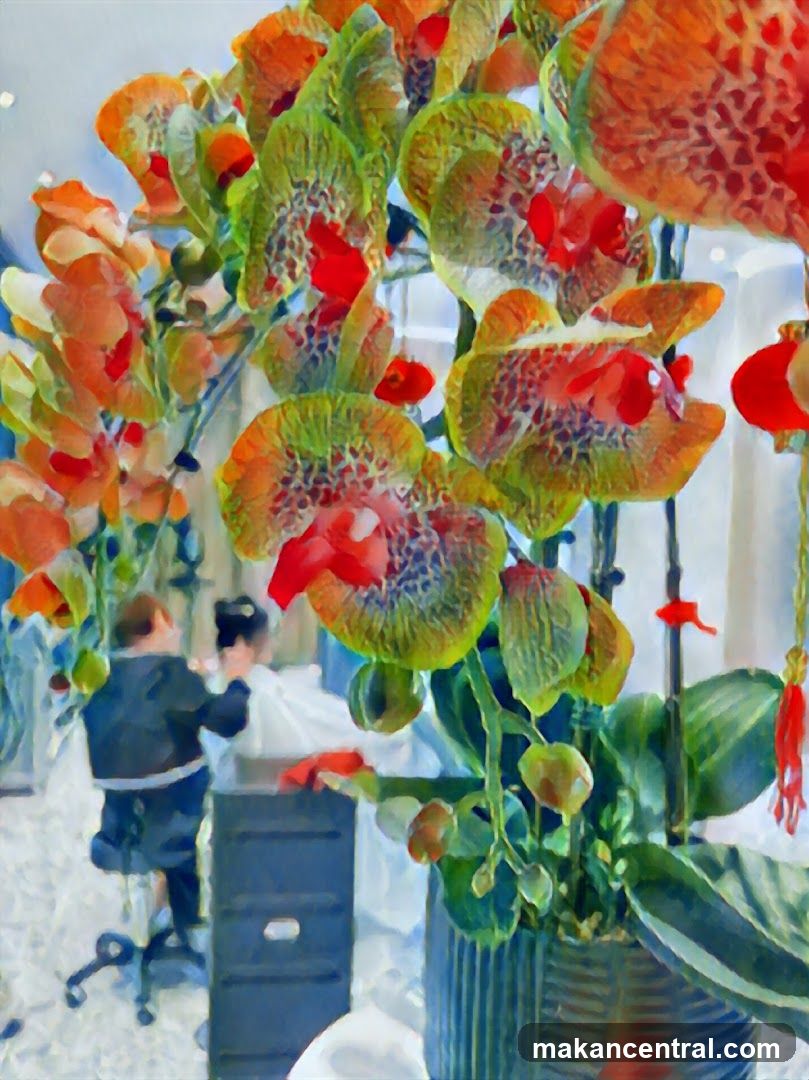 Orchids and Salon Interior