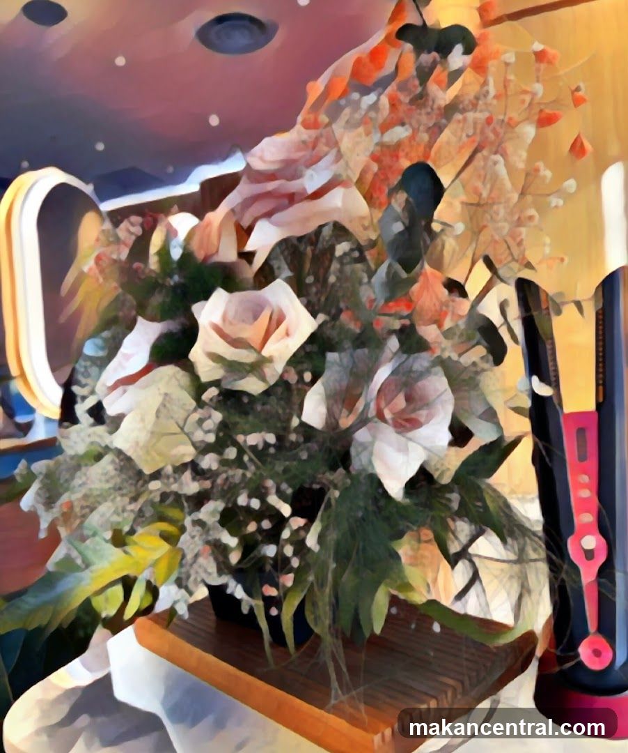 Floral Arrangement and Hair Styling Tool