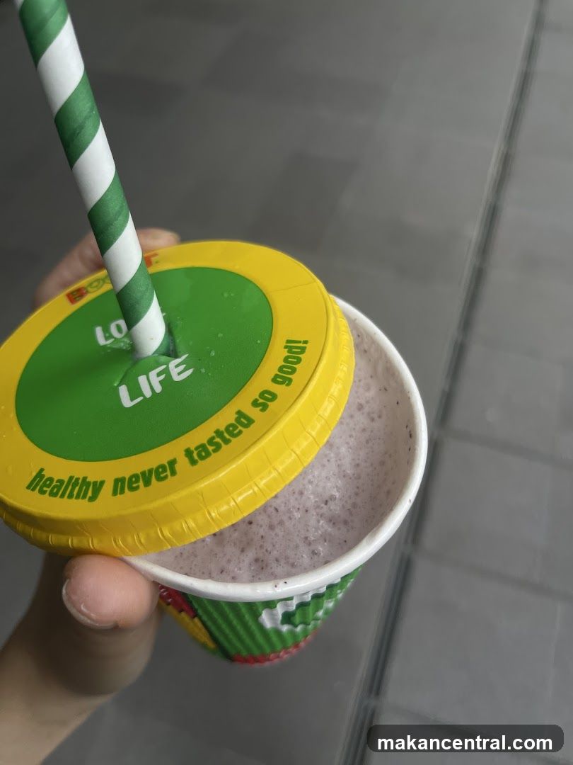 Smoothie in branded cup