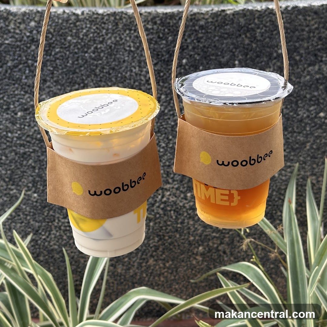 Two drinks with branding