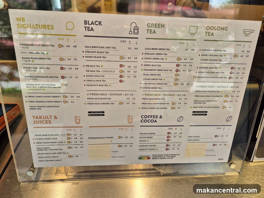 WB SIGNATURES BLACK TEA GREEN TEA OOLONG TEA COFFEE & COCOA