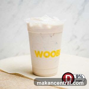 Drink with "WOOB" logo