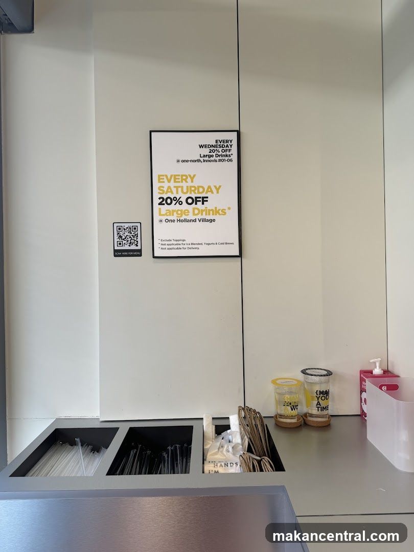 Promotional Poster and Drink Station