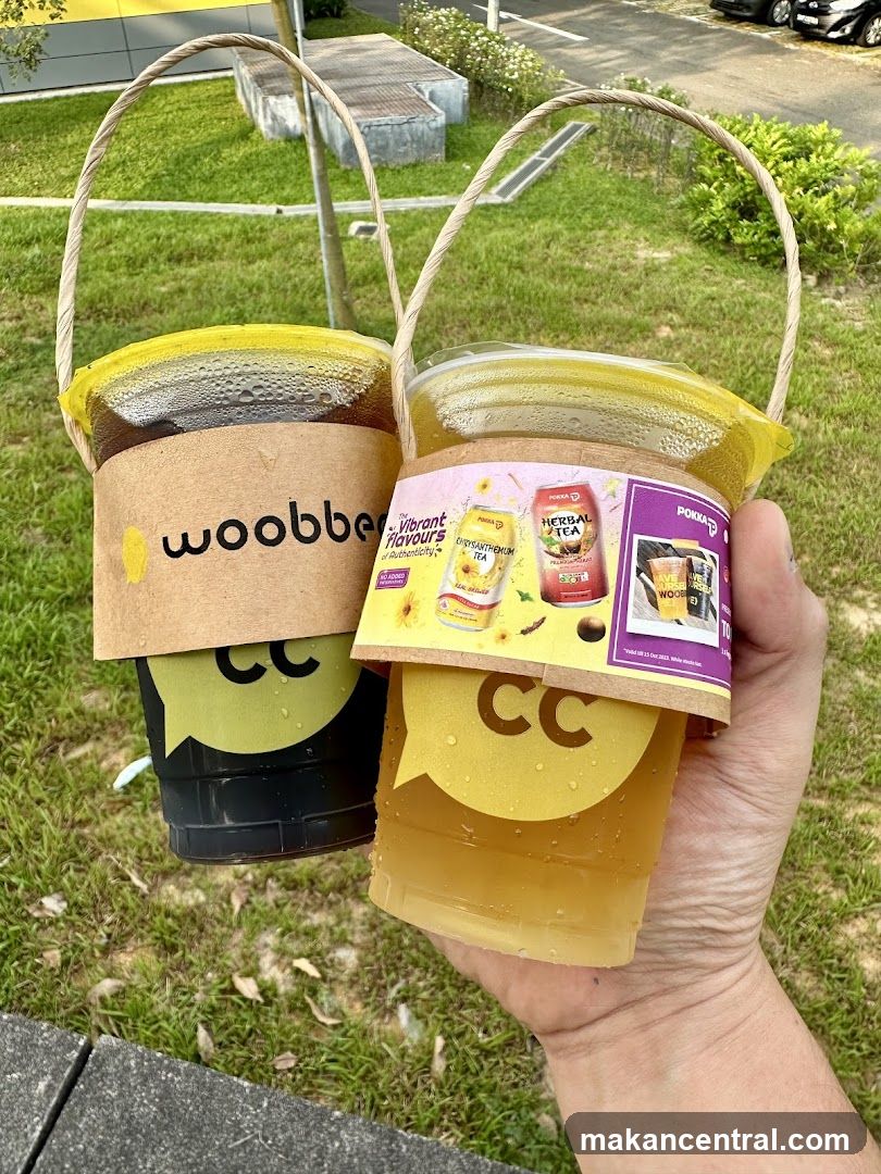 Two drinks with handles