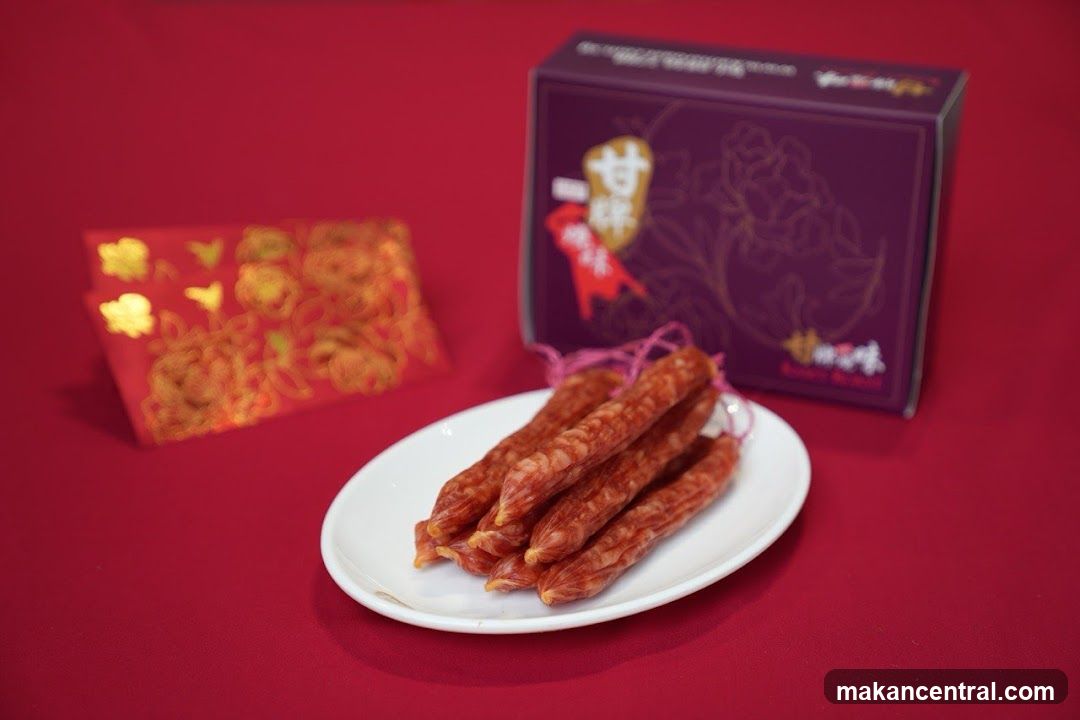 Sausages with Gift Box and Red Envelopes
