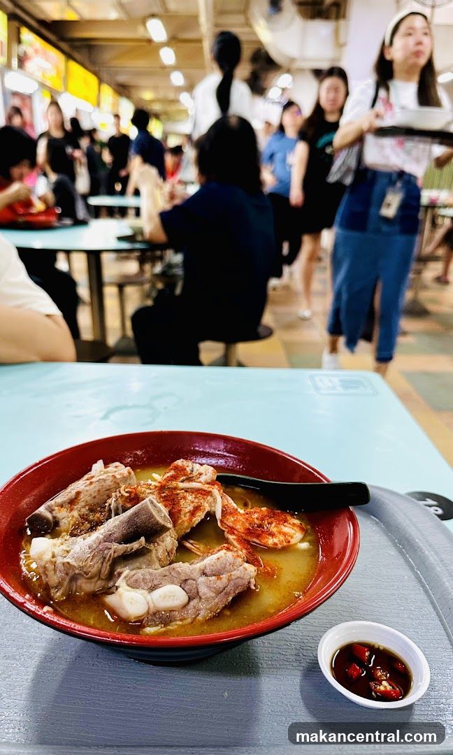 Bowl of Rib Soup with Chili Dip