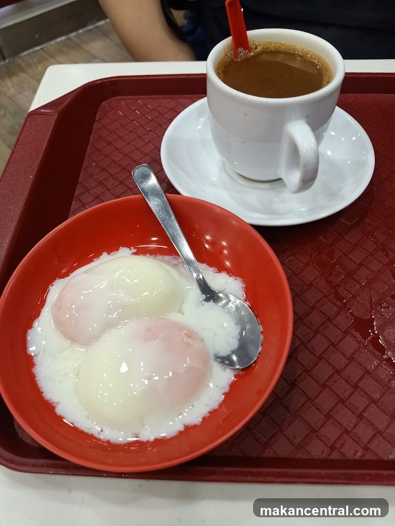 Soft-boiled eggs and coffee