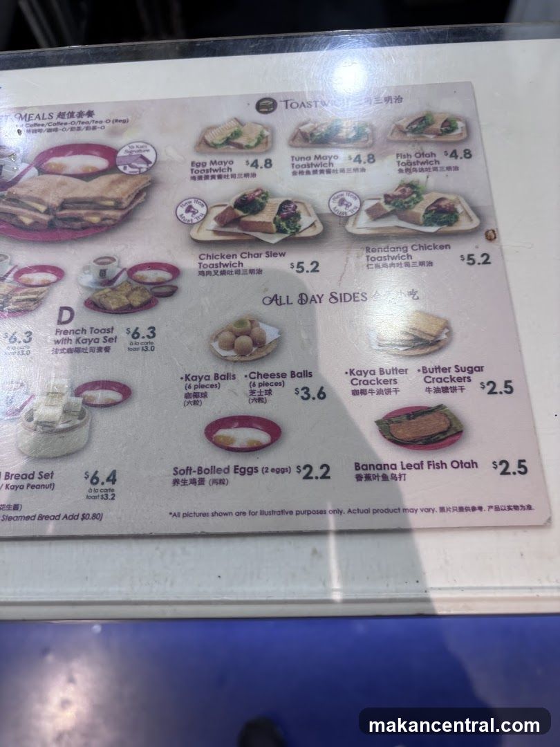 Toastwich Menu