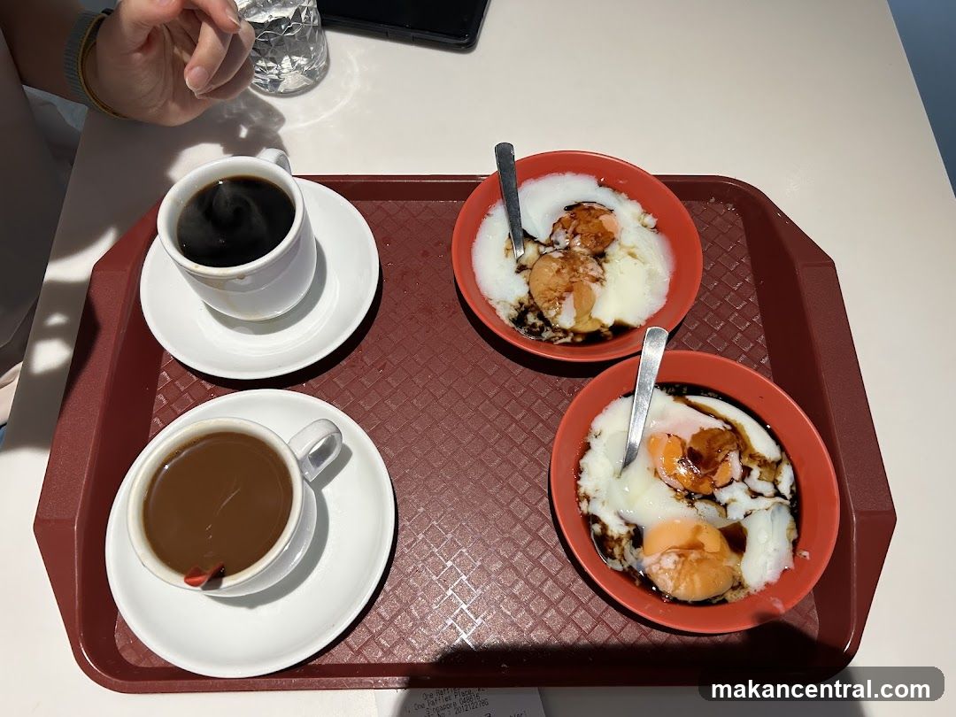 Breakfast Tray with Coffee and Soft-Boiled Eggs