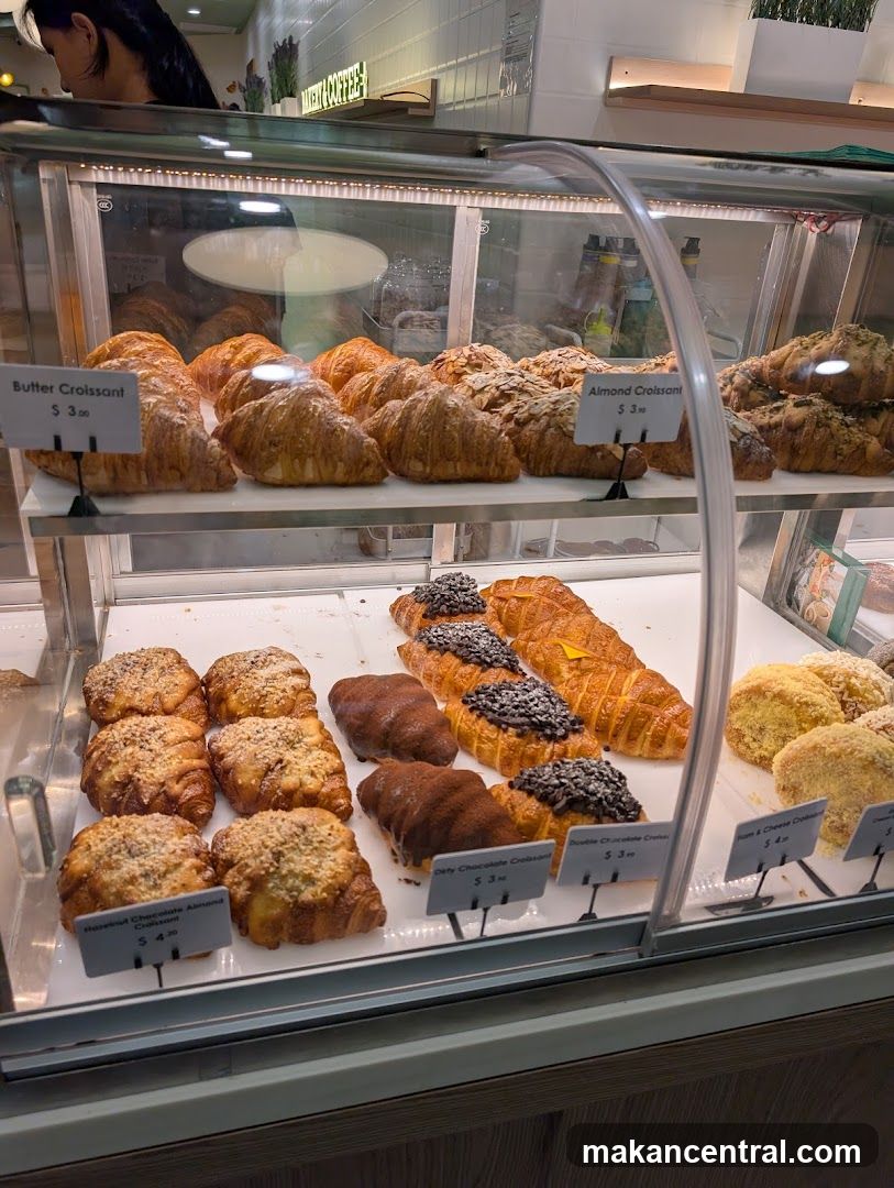 Croissants in a Display Case