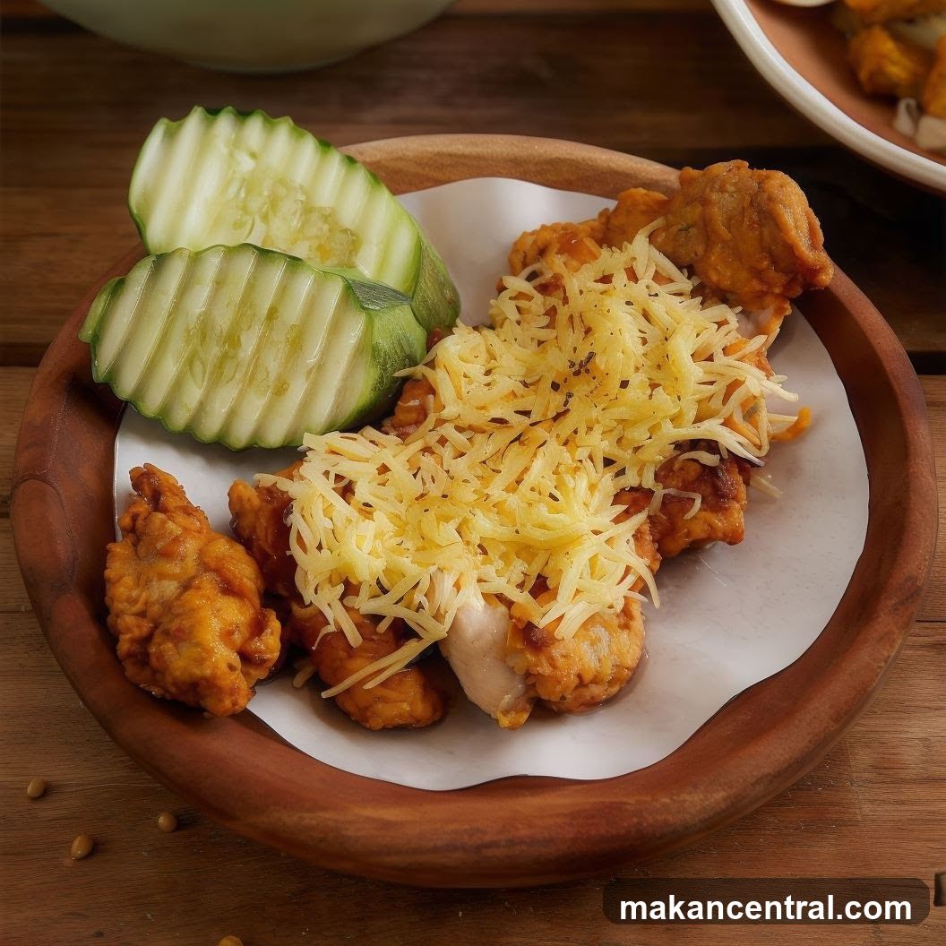 Fried Chicken with Cheese and Cucumber