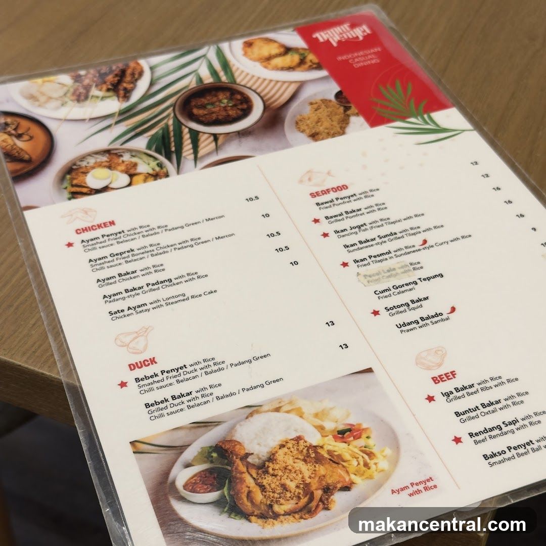 Indonesian Casual Dining Menu