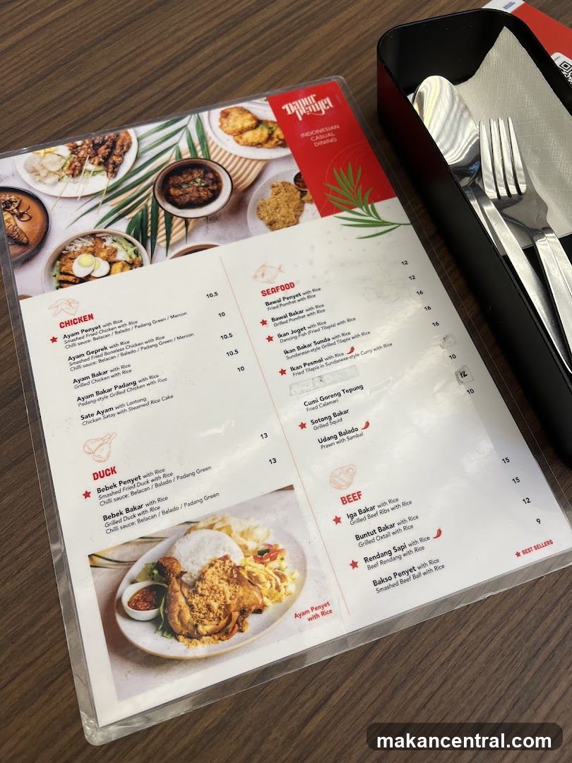 Indonesian Casual Dining Menu