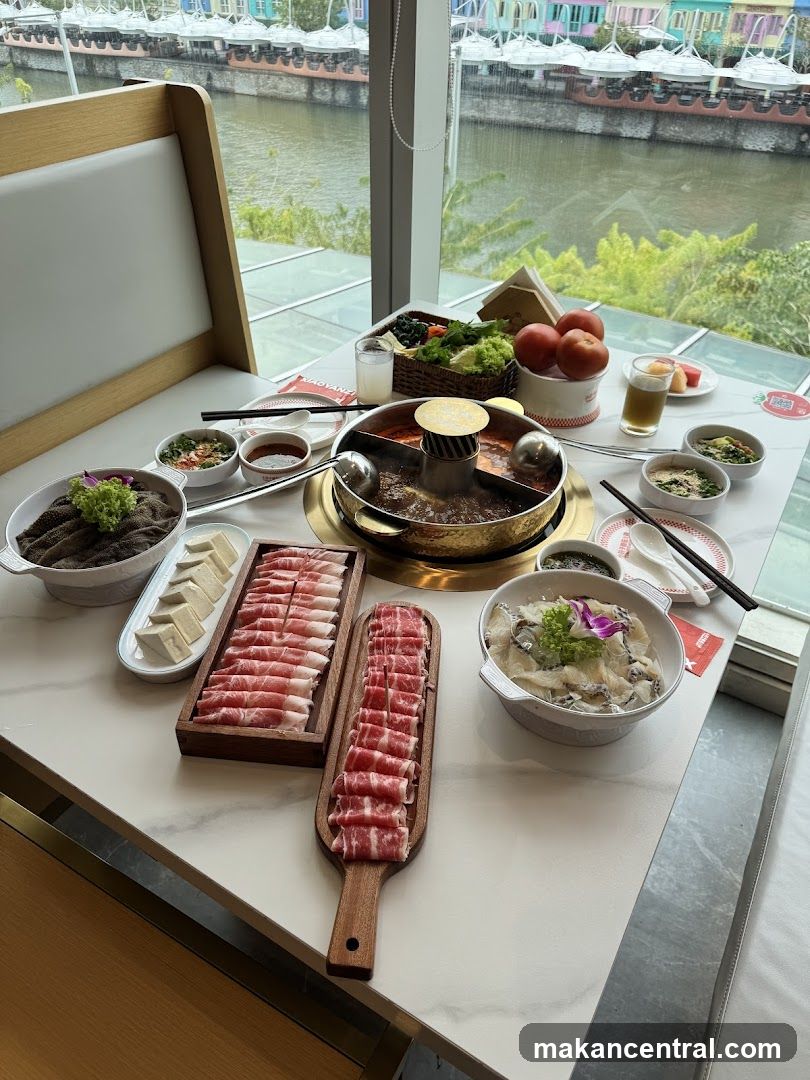 Hot Pot Meal with River View