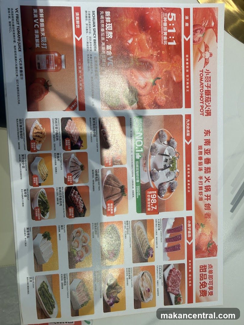 Tomato Hot Pot Menu