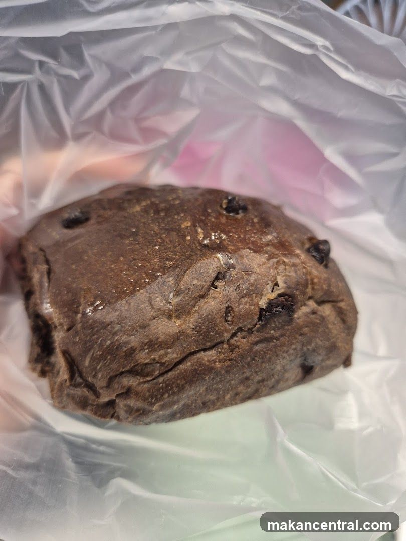 Chocolate bread with raisins