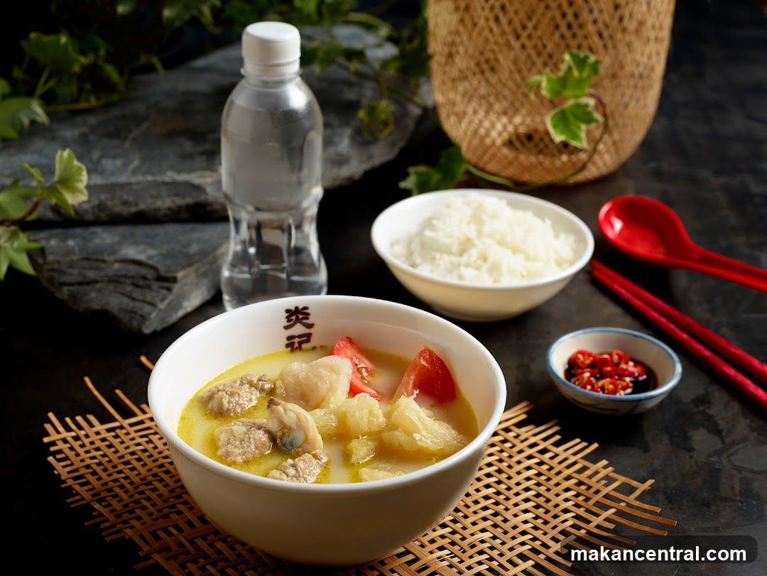 Soup with Rice and Condiments