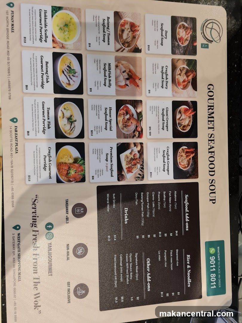 Gourmet Seafood Soup Menu