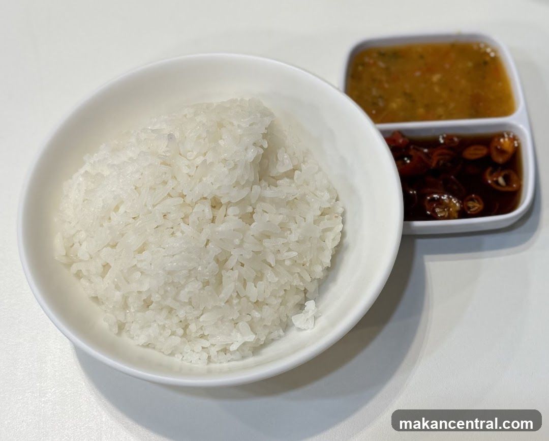 Steamed Rice with Sauces