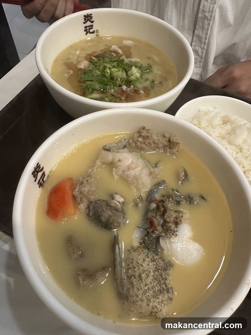 Two Bowls of Soup with Rice