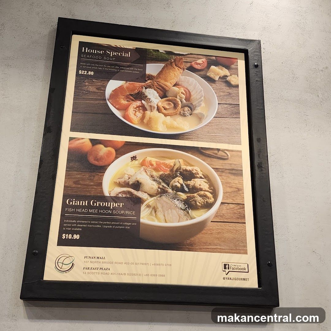 Menu with two soup dishes