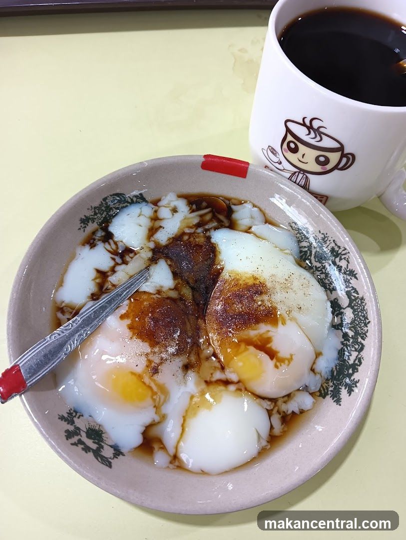 Soft-boiled eggs and coffee