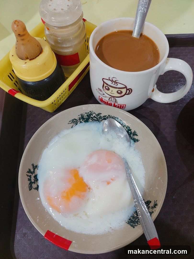 Soft-boiled eggs and coffee