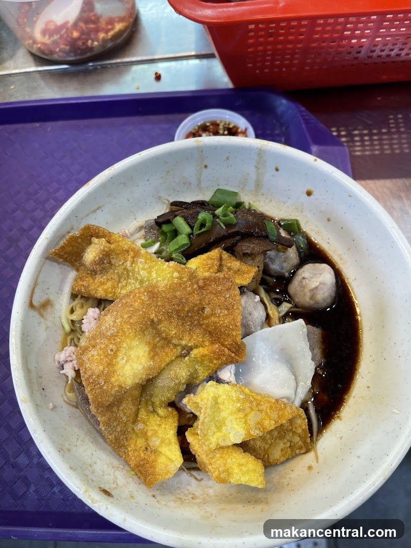 Noodle Dish with Wontons