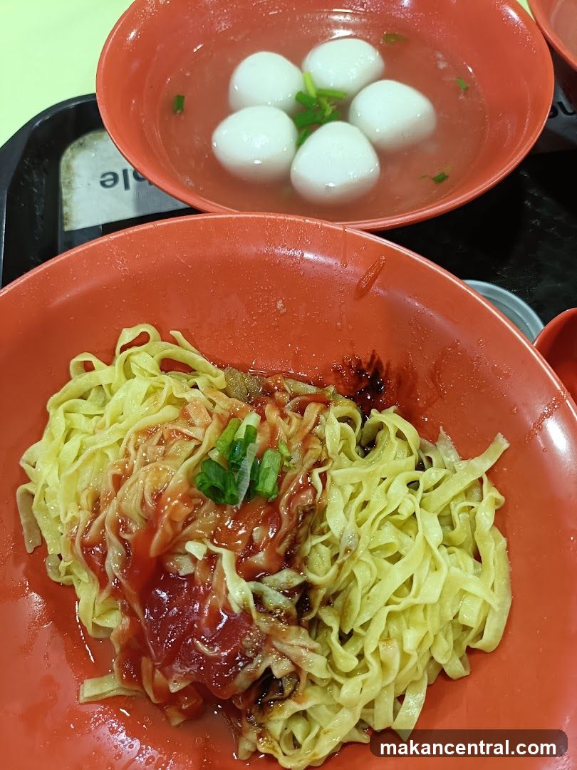 Noodles and Soup with Dumplings