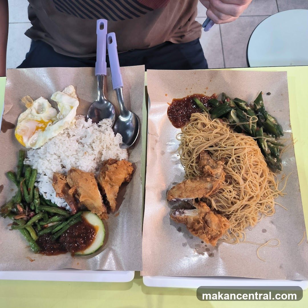 Two plates of food