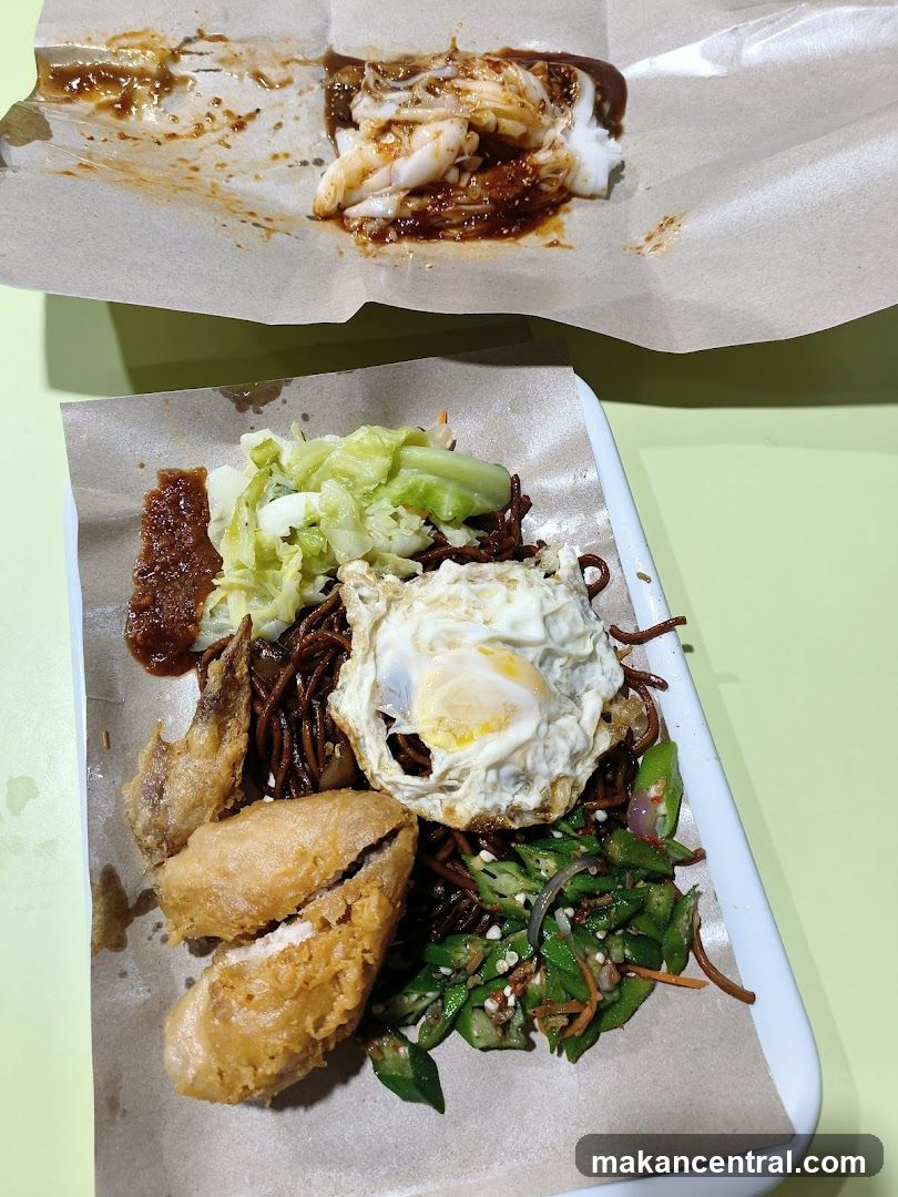 Fried Noodles with Egg and Sides