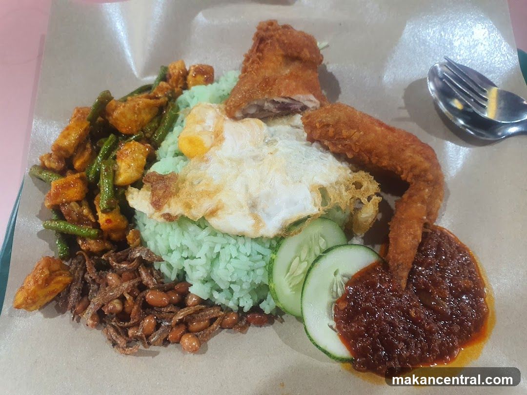 Nasi Lemak with Fried Chicken