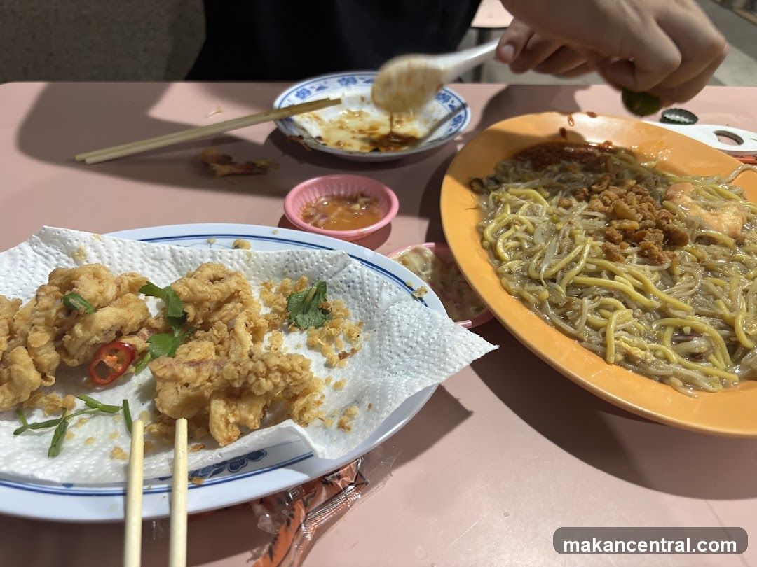 Fried Calamari and Noodles