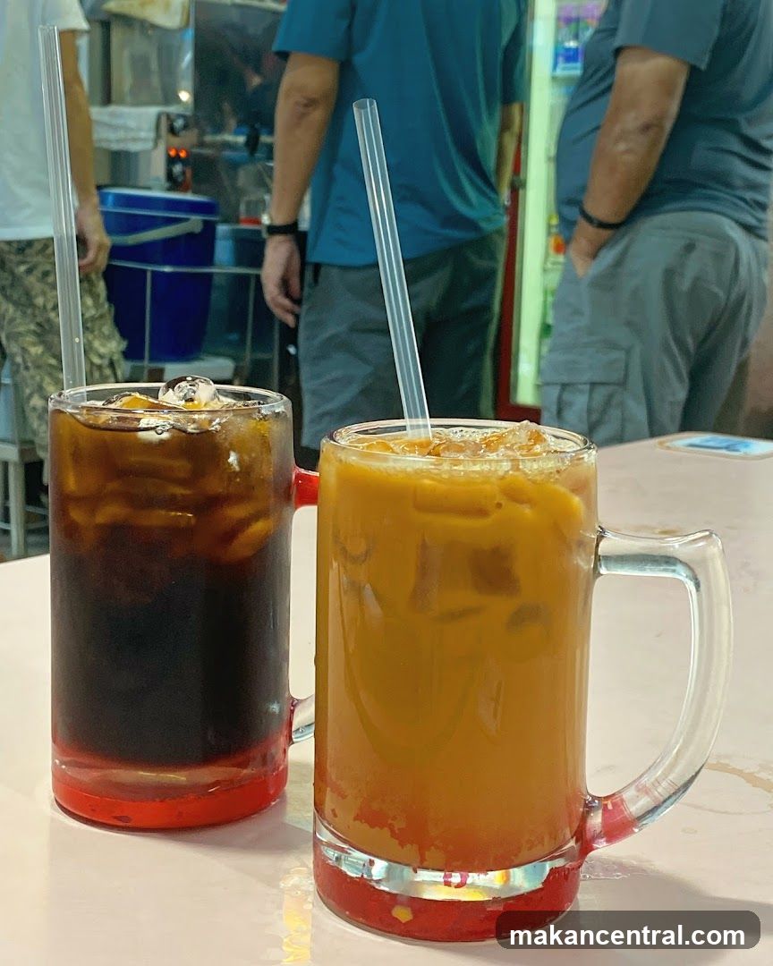 Two iced drinks on a table