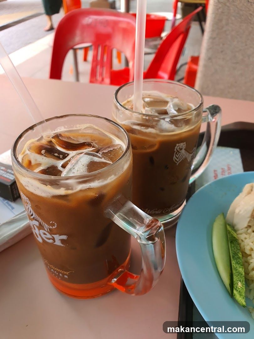 Iced Coffee and Chicken Rice