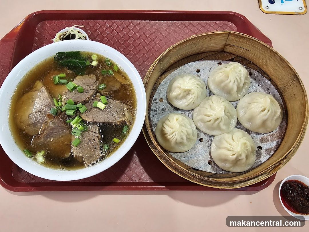 Beef noodle soup and soup dumplings