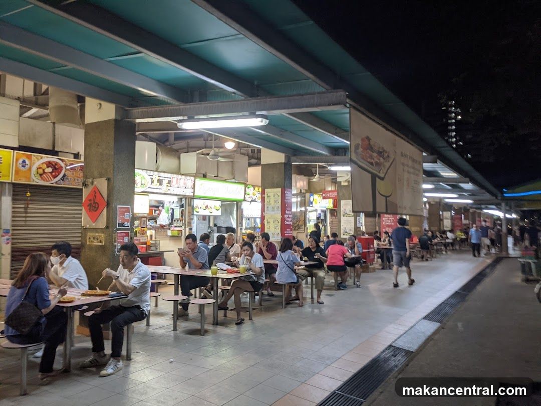 Outdoor Food Court at Night