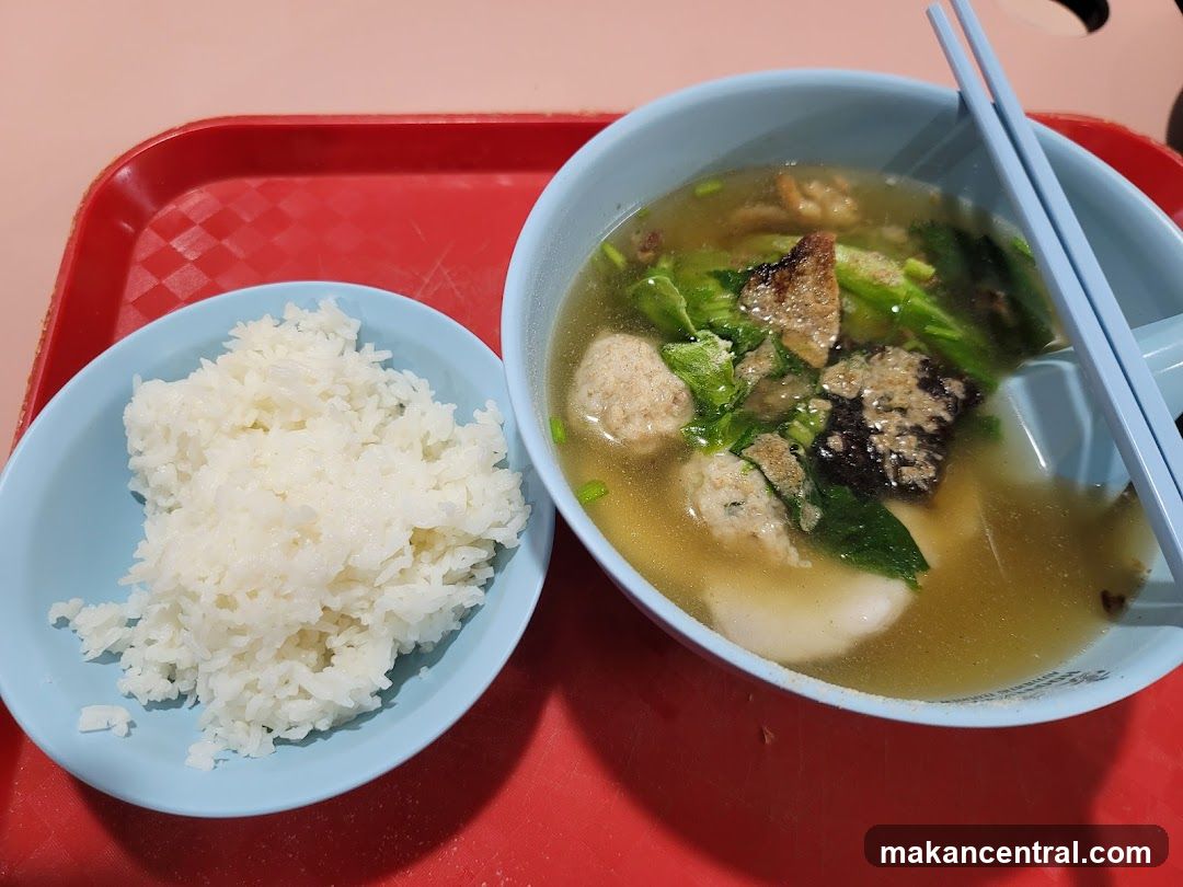 Fish ball soup with rice