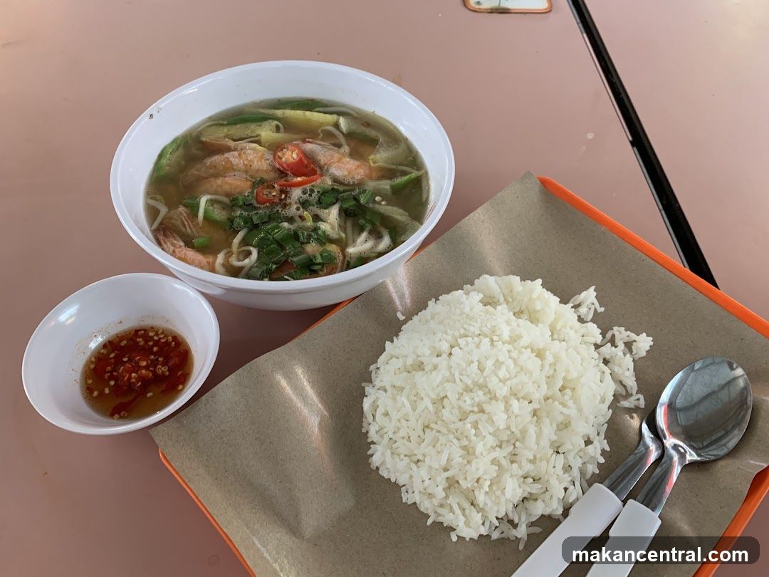Shrimp Noodle Soup with Rice