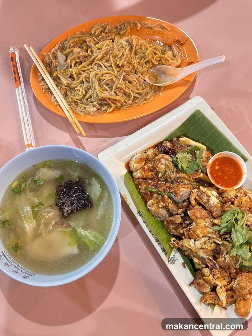 Oyster Omelette and Noodles