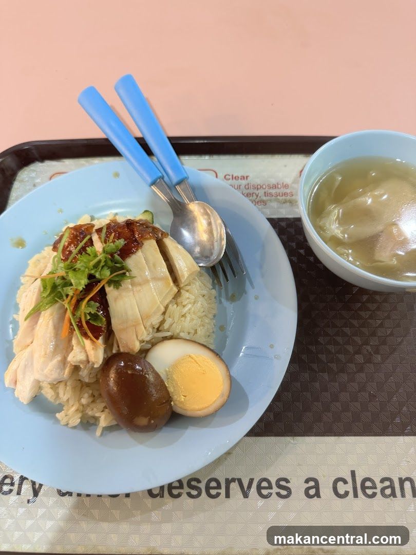 Chicken Rice with Egg and Soup