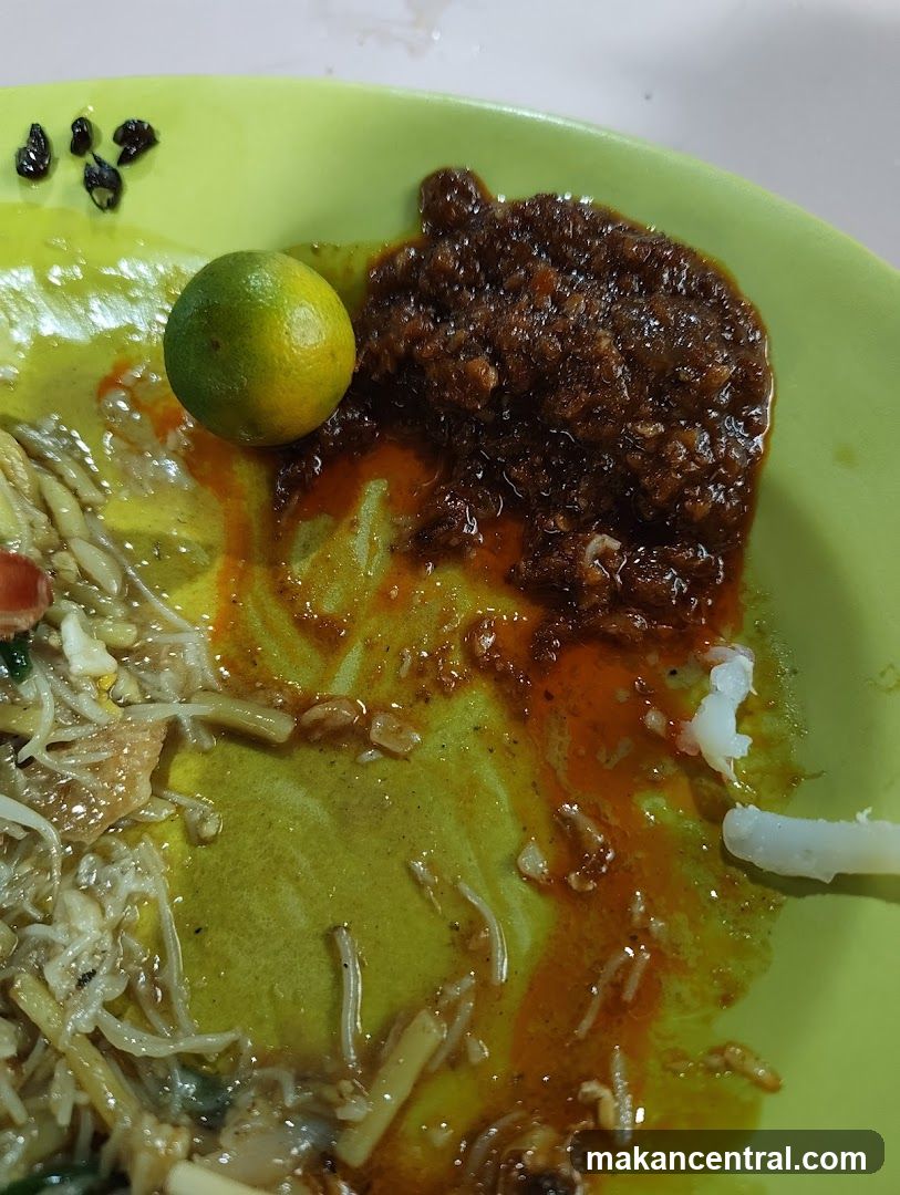 Plate of Food with Chili Paste and Lime