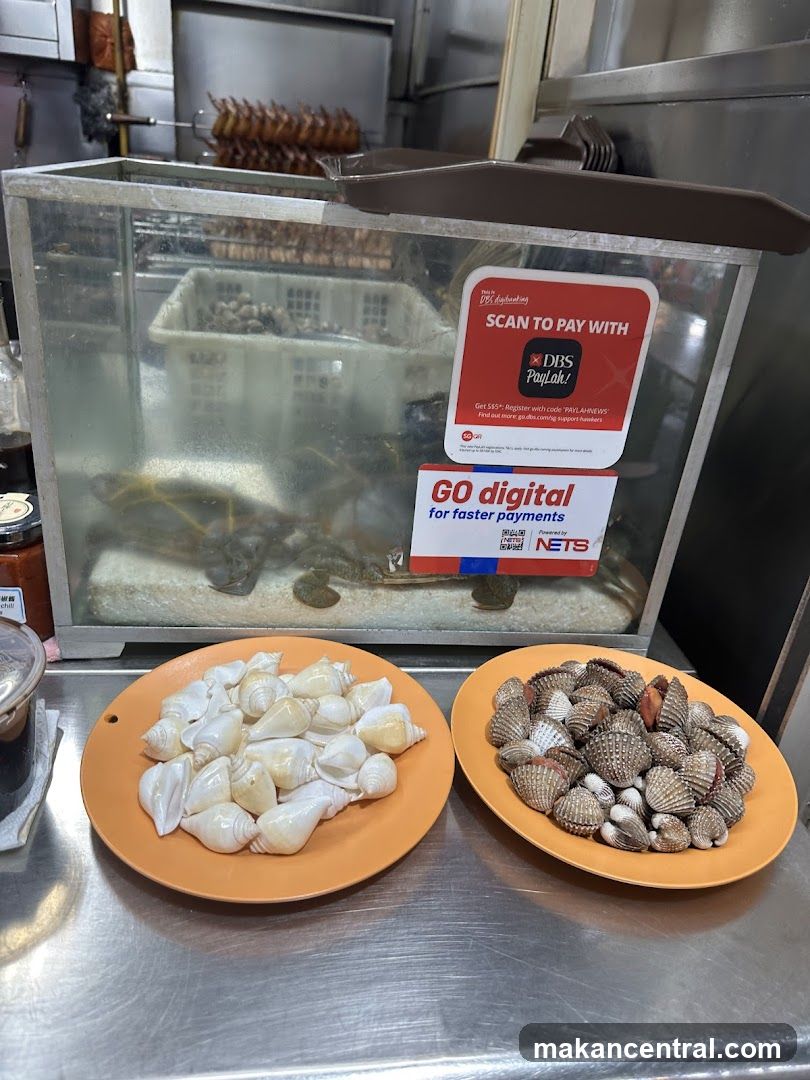 Seafood Display with Payment Options