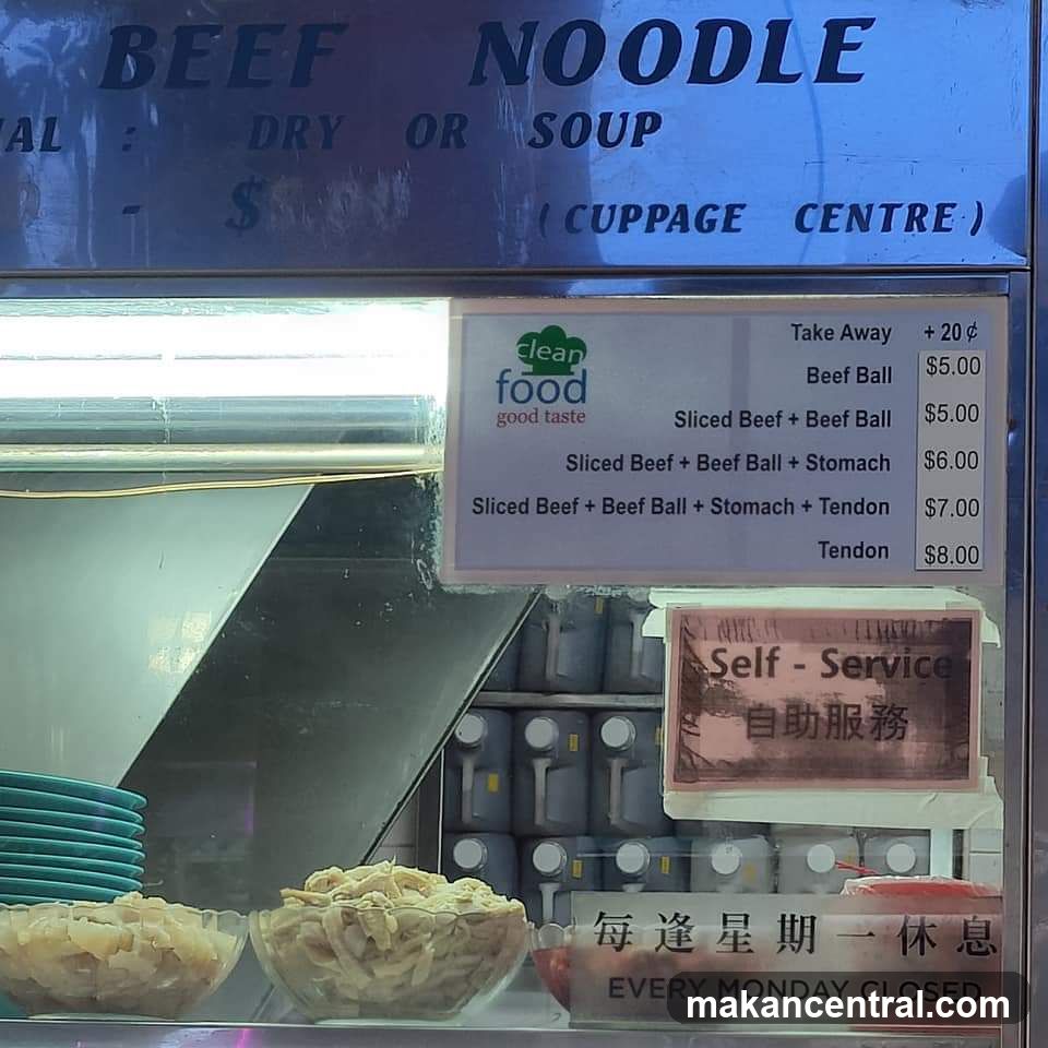 Beef Noodle Menu