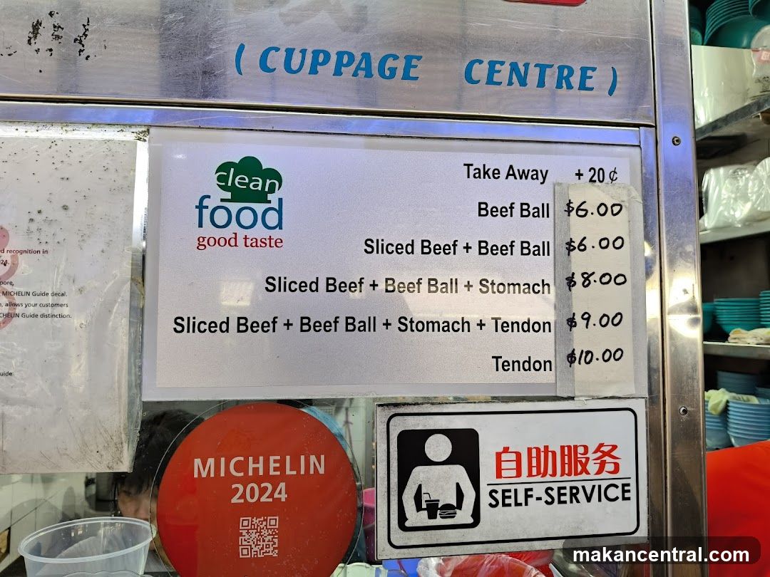 Cuppage Centre Menu