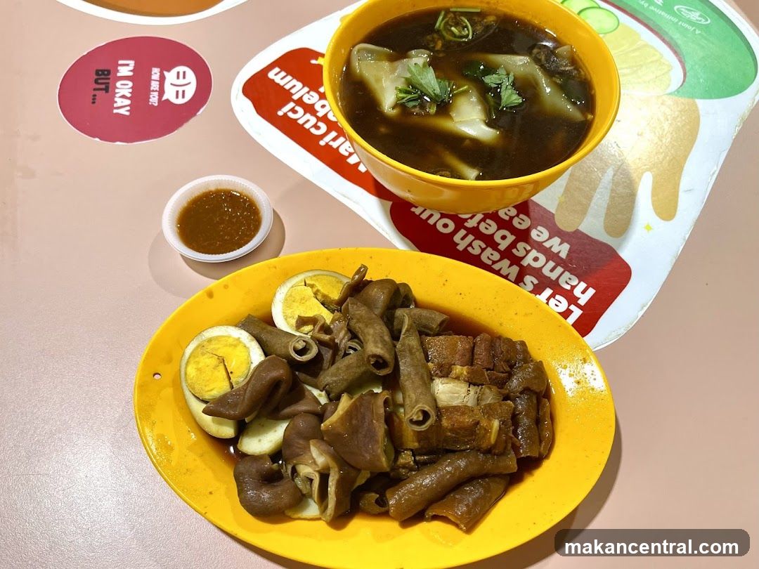 Braised Pork Intestines and Eggs with Soup