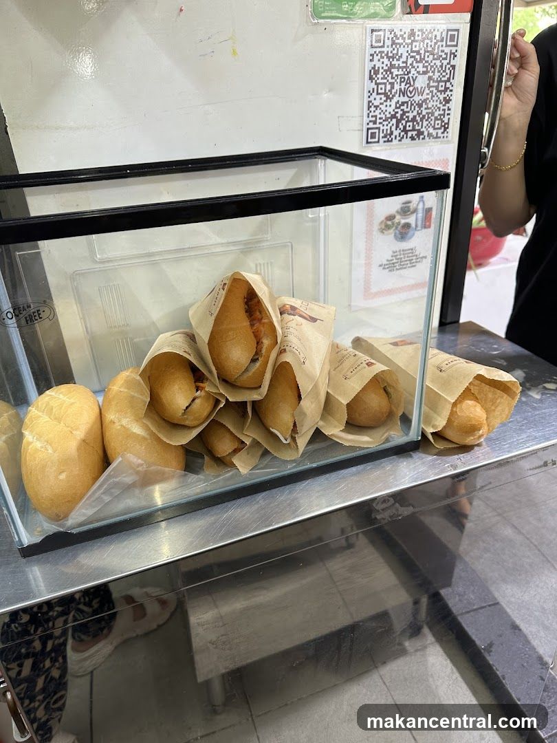 Sandwiches in a display case
