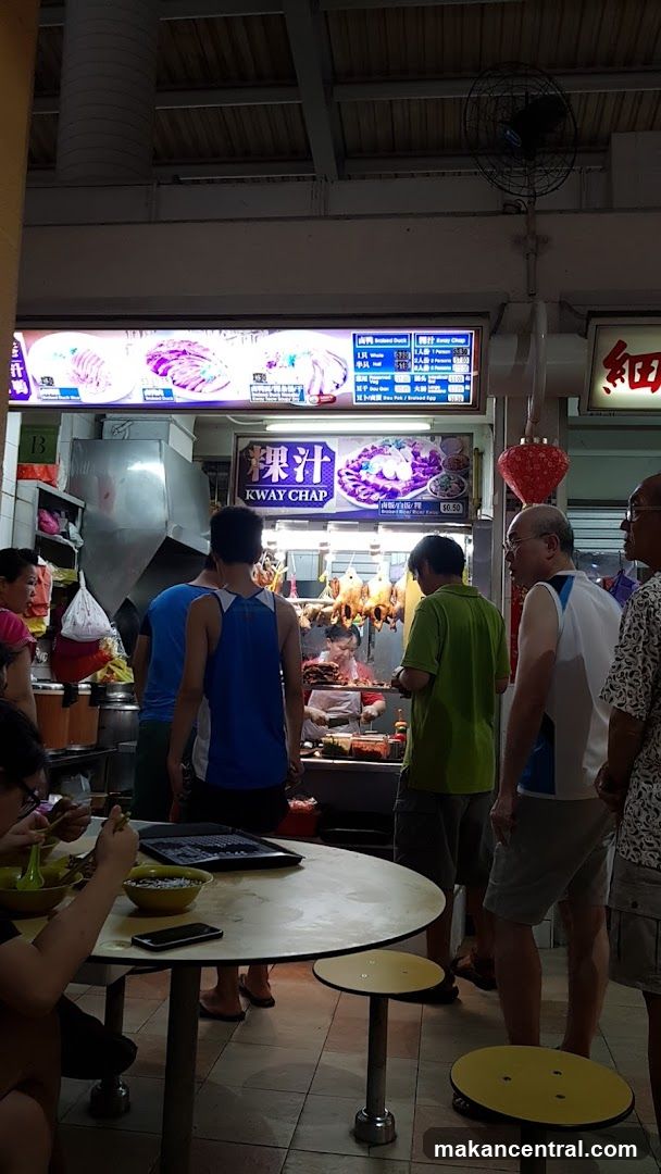 Food Stall with Menu and Customers