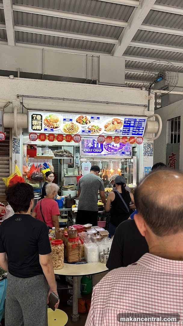 Food Stall with Menu and Customers